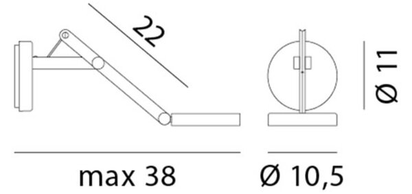 Rotaliana String W0 DTW stenska svetilka črna