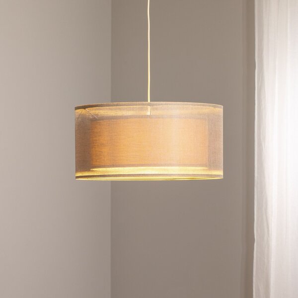 Maco Design Obesek Duo Den Light, bež, Ø 50 cm, platno, PVC, zatemnjen, Bež, Dnevna soba / jedilnica, Tkanine / tekstil