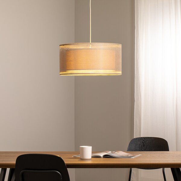 Maco Design Obesek Duo Den Light, bež, Ø 50 cm, platno, PVC, zatemnjen, Bež, Dnevna soba / jedilnica, Tkanine / tekstil