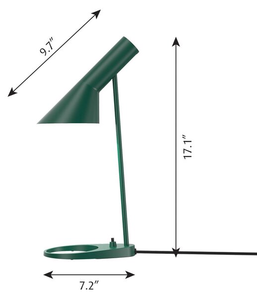Namizna svetilka Louis Poulsen AJ Mini, temno zelena