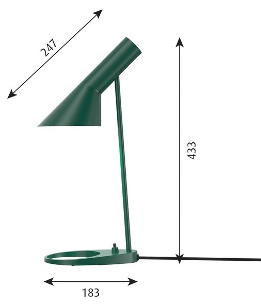 Namizna svetilka Louis Poulsen AJ Mini, temno zelena
