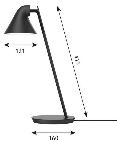 Louis Poulsen NJP Mini LED namizna svetilka črna