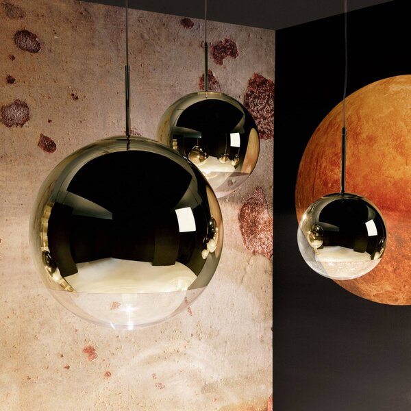 Tom Dixon Mirror Ball LED viseča svetilka Ø 40 cm zlata