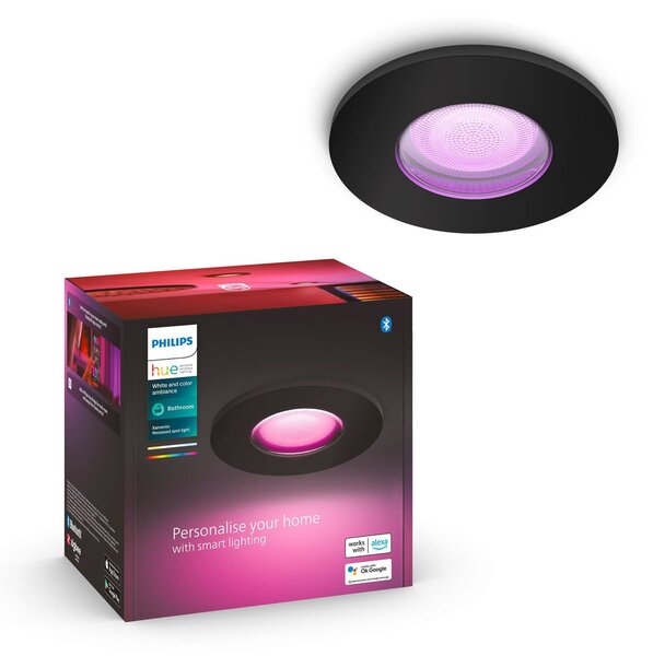 Philips Hue Xamento LED vgradno reflektorsko svetilo, črno