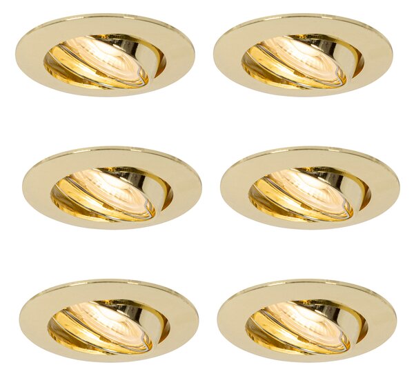 Komplet 6 vgradnih reflektorjev medenina GU10 35 mm - Edu