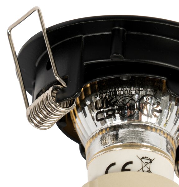 Komplet 6 črnih vgradnih reflektorjev GU10 35 mm - Edu