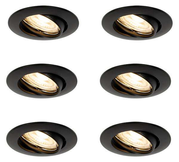 Komplet 6 črnih vgradnih reflektorjev GU10 35 mm - Edu