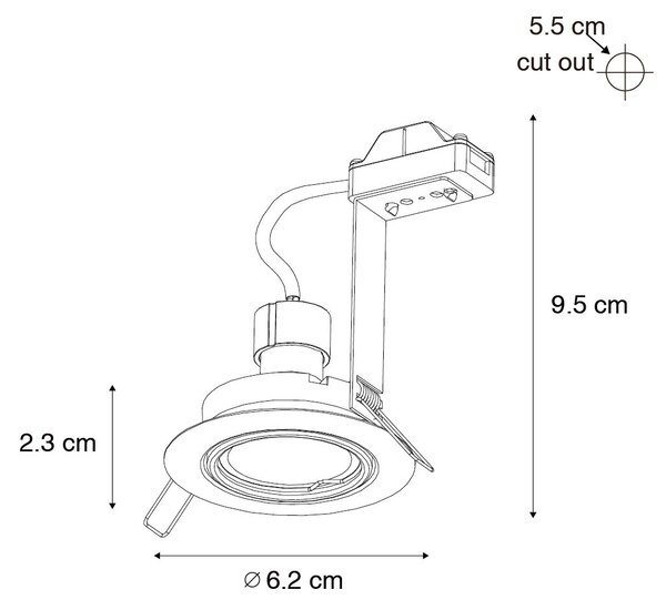 Komplet 12 vgradnih reflektorjev medenina GU10 35 mm - Edu