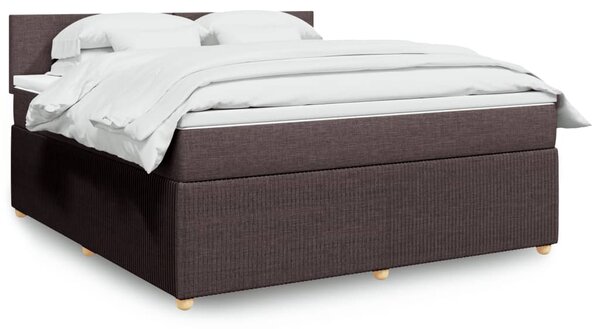 VidaXL Box spring postelja z vzmetnico temno rjava 180x200 cm blago