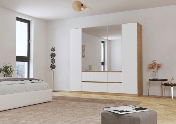 Modern Living Omara S Klasičnimi Vrati Mainz, Bela, Barva Hrasta