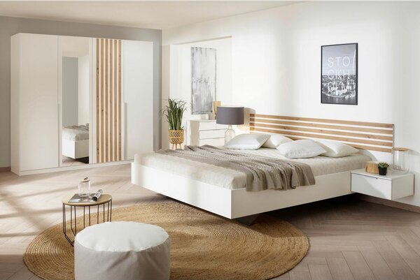 Modern Living Omara S Klasičnimi Vrati Lamella, Bela, Barva Hrasta