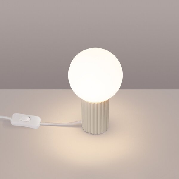 SOLLUX LIGHTING Namizna svetilka ORBI, bež, steklo/kovina, višina 19 cm, G9, Bež, Dnevna soba / jedilnica, Aluminij