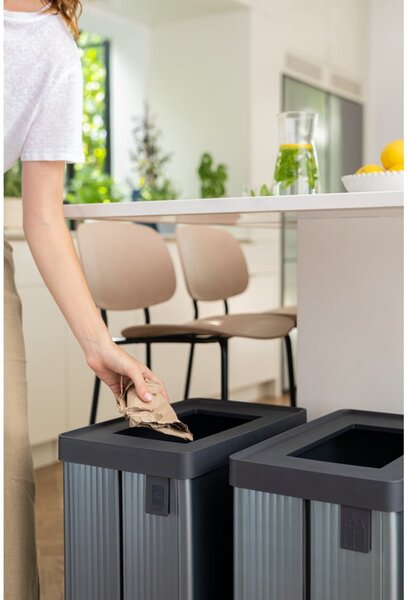 Siv koš za smeti za ločevanje odpadkov iz reciklirane plastike 54 l Verto Recycle – Curver