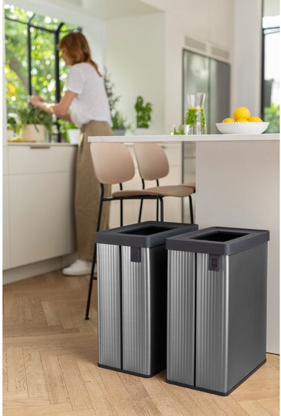 Siv koš za smeti za ločevanje odpadkov iz reciklirane plastike 54 l Verto Recycle – Curver