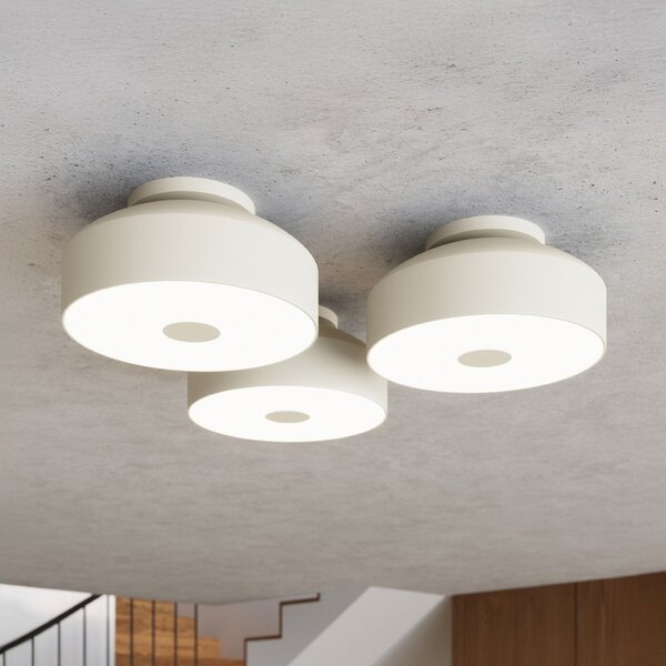 SOLLUX LIGHTING Stropna svetilka CLARO, bež, Ø 30 cm, kovina, 4 x E27, zatemnjen, Bež, Dnevna soba / jedilnica, Kovina