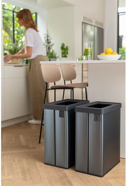 Siv koš za smeti za ločevanje odpadkov iz reciklirane plastike 54 l Verto Recycle – Curver