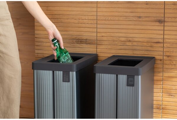 Siv koš za smeti za ločevanje odpadkov iz reciklirane plastike 54 l Verto Recycle – Curver