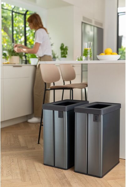 Siv koš za smeti za ločevanje odpadkov iz reciklirane plastike 54 l Verto Recycle – Curver