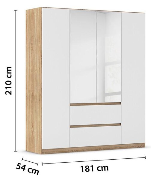 Modern Living Omara S Klasičnimi Vrati Mainz, Bela, Barva Hrasta