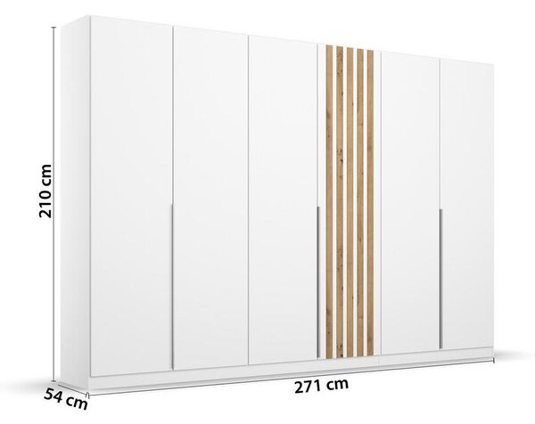 Modern Living Omara S Klasičnimi Vrati Lamella, Bela, Barva Hrasta