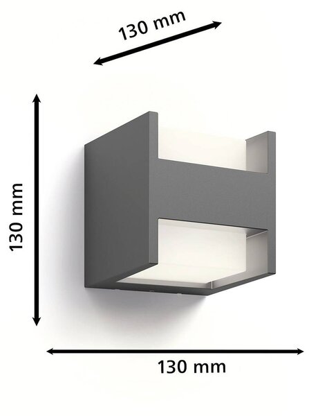Philipsova zunanja stenska svetilka LED Arbour UE, 2-svetlobna 2.700 K