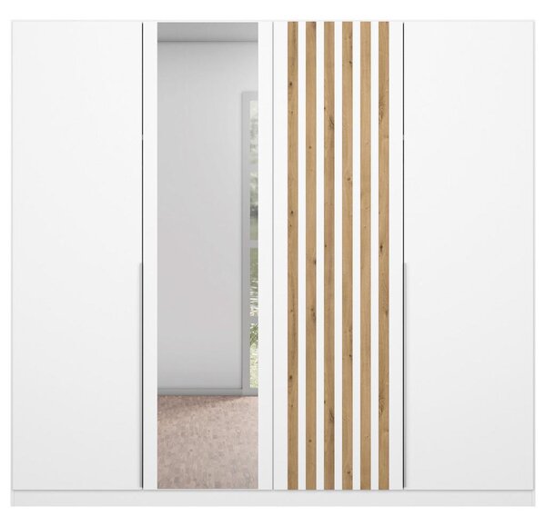 Modern Living Omara S Klasičnimi Vrati Lamella, Bela, Barva Hrasta