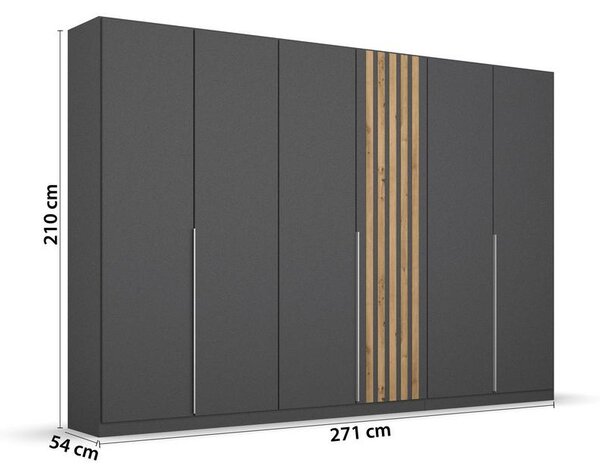 Modern Living Omara S Klasičnimi Vrati Lamella, Siva, Barva Hrasta