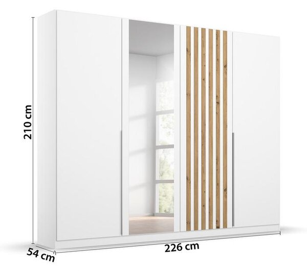 Modern Living Omara S Klasičnimi Vrati Lamella, Bela, Barva Hrasta