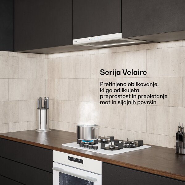 Klarstein Velaire izvlečna kuhinjska napa 60 cm | Elegantna, minimalistična, zmogljiva | EEC A++ | 891 m³/h