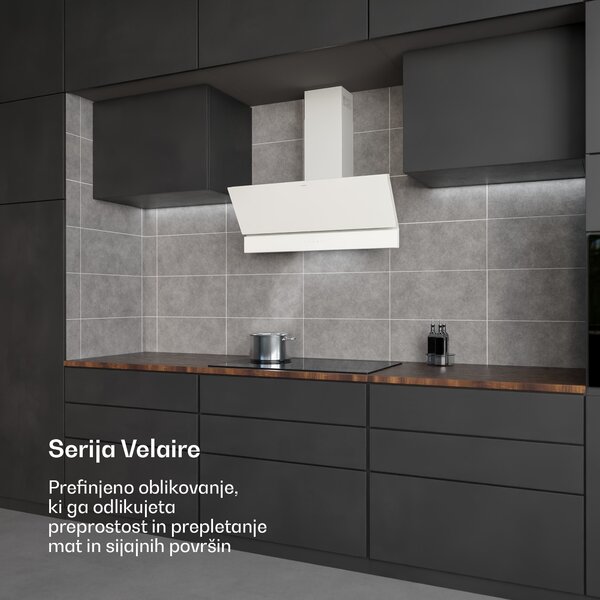 Klarstein Velaire kuhinjska napa, Elegantna, minimalistična, močna, Energijski razred A++, 820 m³/h, 90 cm