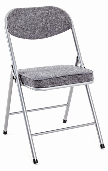 ZLOŽLJIV SEDEŽ, kovina, tekstil siva, barve aluminija