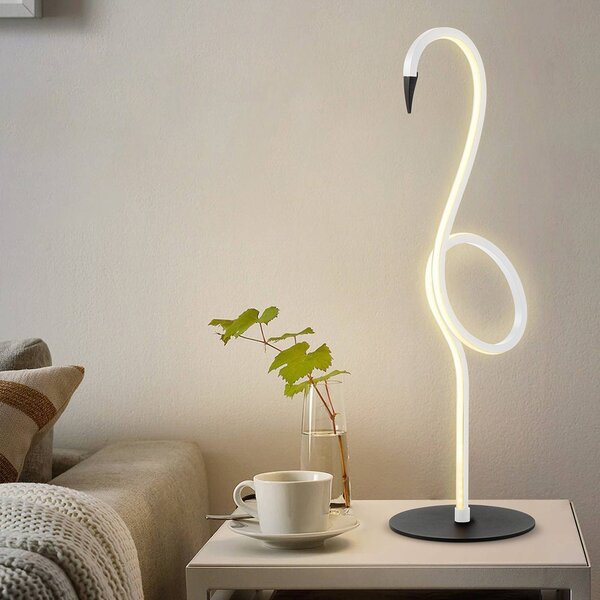 Namizna svetilka Flamingo LED, bela, kovinska, višina 50 cm