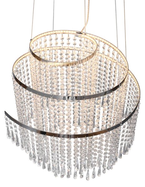 Pomp LED viseča svetilka, Ø 48 cm, krom, akril/kovina, CCT