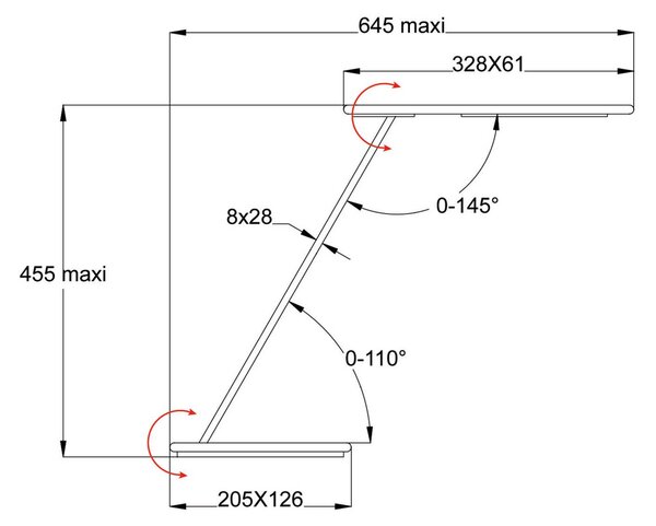 Namizna svetilka Orbit LED z indukcijo, zlata