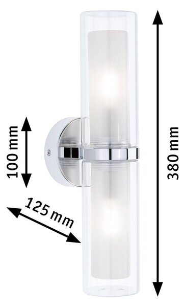 Paulmann Luena stensko svetilo IP44 krom E14 2-svetloba
