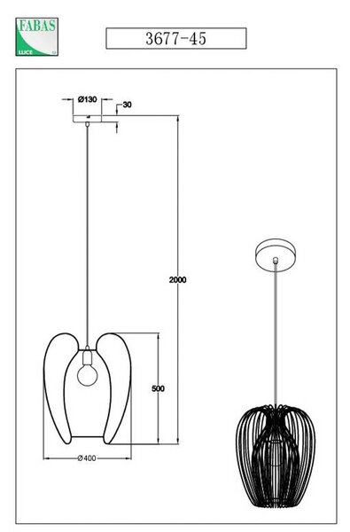 Obesek Camp, Ø 40 cm, črna, žična košara