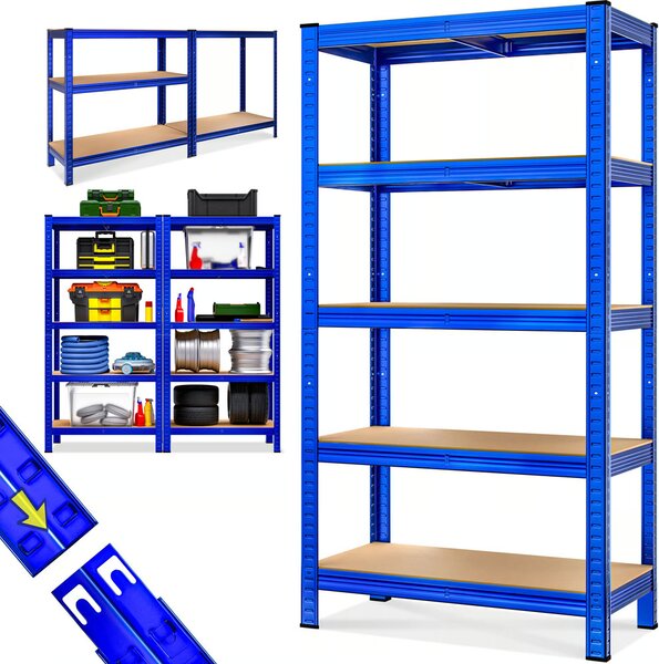 Regal za težke obremenitve HEAVY, maks. 875kg, 90x40x180cm, moder Monzana