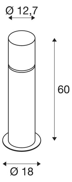 SLV Rox Akrilna podstavna svetilka, višina 60 cm, siva, nerjaveče jeklo