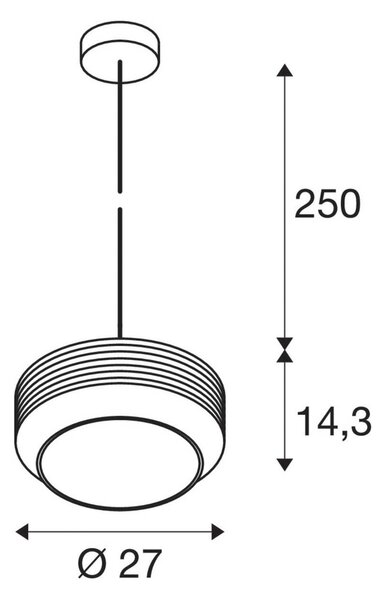 Pantilo Rope 27 viseča svetilka, srebrna barva, jeklo, Ø 27 cm