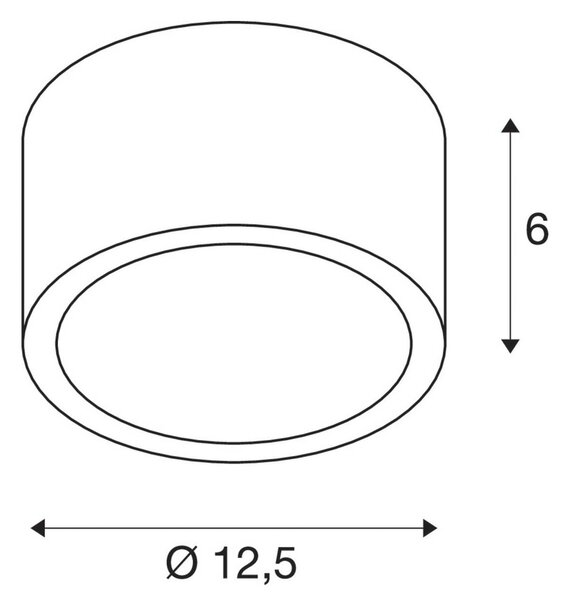 Stropna svetilka SLV Rox, brušeni aluminij, aluminij, Ø 12,5 cm