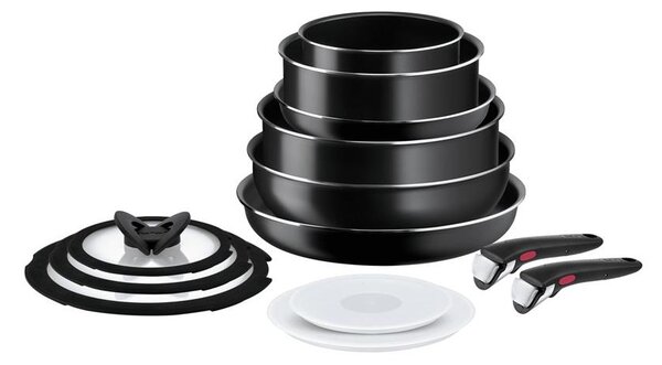 Tefal - Set kuhinjske posode 13 kos INGENIO EASY COOK & CLEAN BLACK