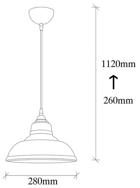 Viseča svetilka Dilberay 327-S 1-svetloba jantar/črno steklo Ø 28 cm