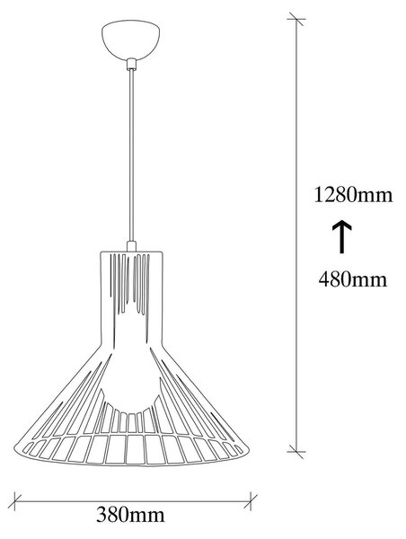 Obesna svetilka Fellini MR-757, črna, kovina, Ø 38 cm