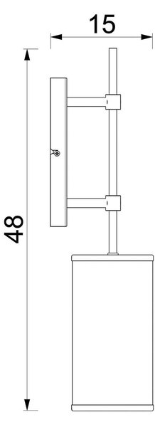 Stenska svetilka Wall, barva titana, višina 48 cm, jeklo