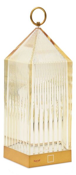 Kartell LED namizna svetilka za polnjenje Lantern, jantar, reciklirana