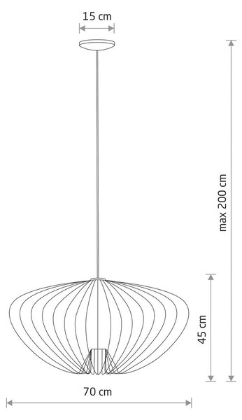 Obesek Pumpkin L, svetlo siva, Ø 70 cm, kovina, GU10