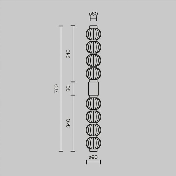 Maytoni LED stenska svetilka Amulet, linearna, 76 cm, prozorna / zlata