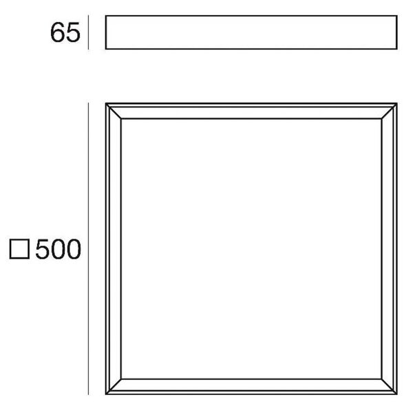 LED stropna svetilka Tara Q, 50 x 50 cm, črna, 3.000 K, aluminij