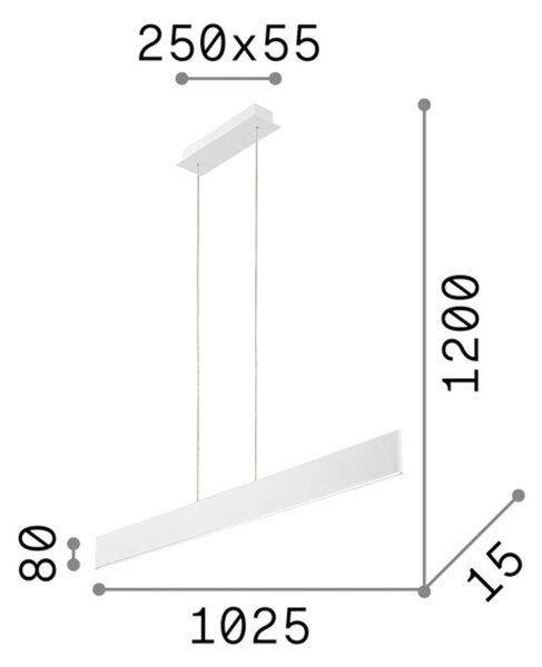 Ideal Lux LED viseča svetilka Namizna, črna kovina Dolžina 102,5 cm