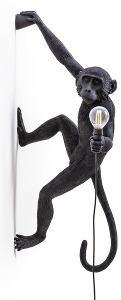 SELETTI Monkey Lamp dekorativna stenska svetilka desna črna